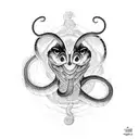 snake wrapped around chakras tattoo design idea