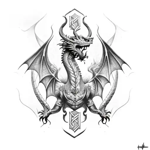 dragon, orchid, ancient greece, vikings, full arm tattoo design idea