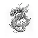 dragon, orchid, ancient greece, vikings, full arm tattoo design idea