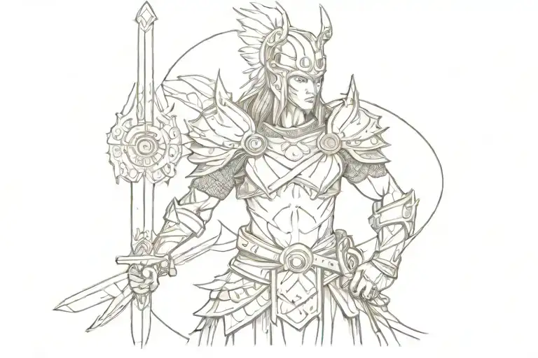 warrior  tattoo design idea