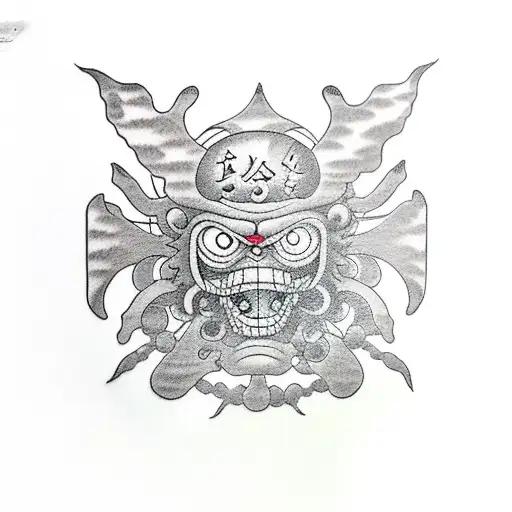 Monkey d. luffy, gear 4, bounce man tattoo design idea