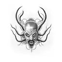 half delirious (wrestler)face half ultra mantis black (wrestler) face tattoo design idea