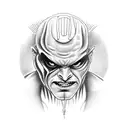 half delirious (wrestler)face half ultra mantis black (wrestler) face tattoo design idea