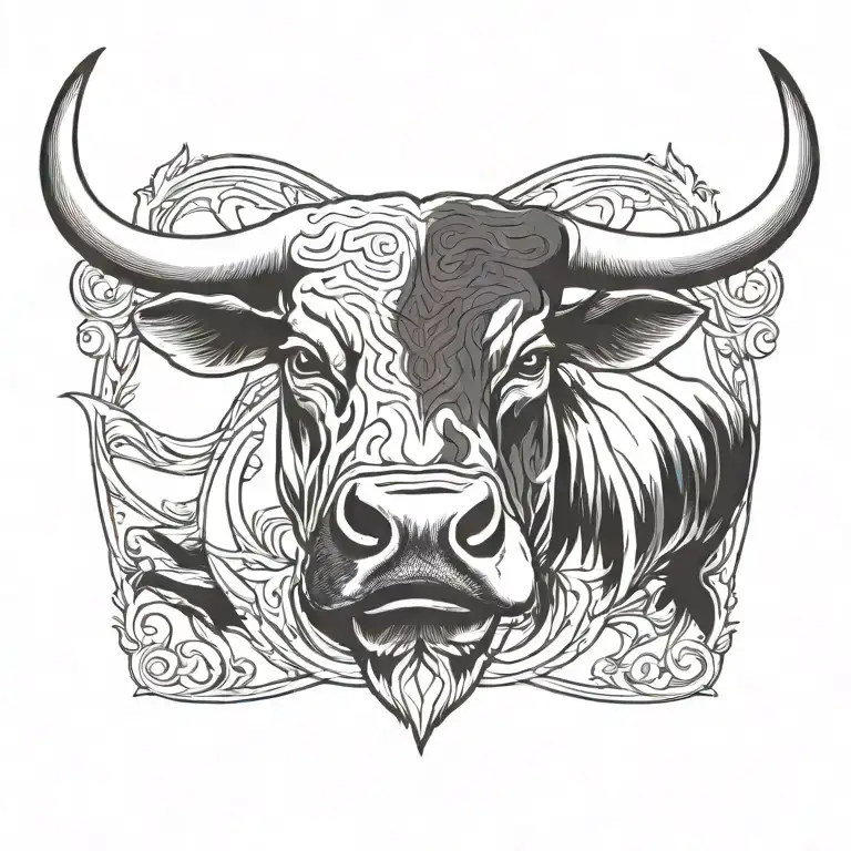 Bull head tattoo design idea