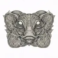 three eyed bullhead tattoo design idea