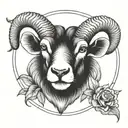 rams head, bulls head, Aries, Taurus, tattoo design idea