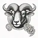 rams head, bulls head, Aries, Taurus, tattoo design idea