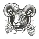 rams head, bulls head, Aries, Taurus, tattoo design idea
