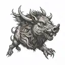 vicious boar head front view tattoo design idea