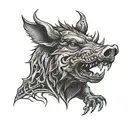 vicious boar head front view tattoo design idea