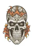 dark shadow skull tattoo design idea