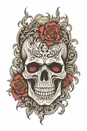 dark shadow skull tattoo design idea