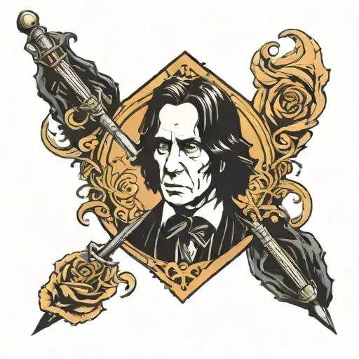 severus snape wand  tattoo design idea