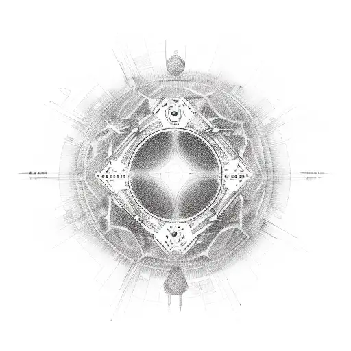 Noosphere, music, technology, chemistry tattoo design idea