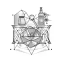 geometric, technology, chemistry, music, drums, beer, alcohol tattoo design idea