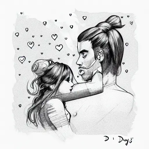 Sketch Love You To The Moon And Back Daddys Tattoo Idea - BlackInk AI