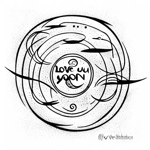 love you to the moon and back tattoo design idea