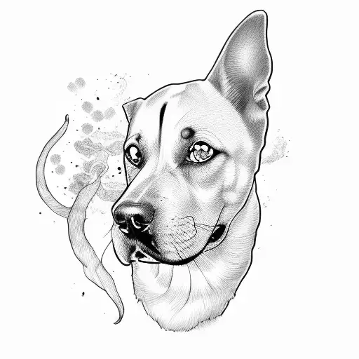 dog print tattoo design idea