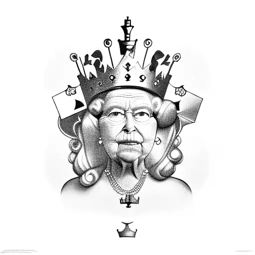 queen playing chess king over it tattoo design idea