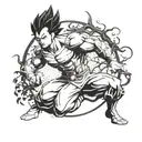 Vegeta posing around tree of life china  tattoo design idea