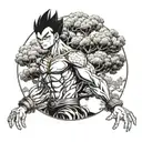 Vegeta posing around tree of life china  tattoo design idea