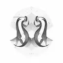 A scale with a straight line representing perfect balance tattoo design idea