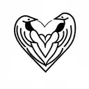 heart with doves tattoo design idea