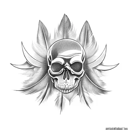 Illustration of a Template for a Tattoo with a Human Skull in an Indian  Feather Hat. Stock Illustration - Illustration of native, engraving:  104039655