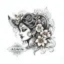 name aswin vaishnavi  tattoo design idea