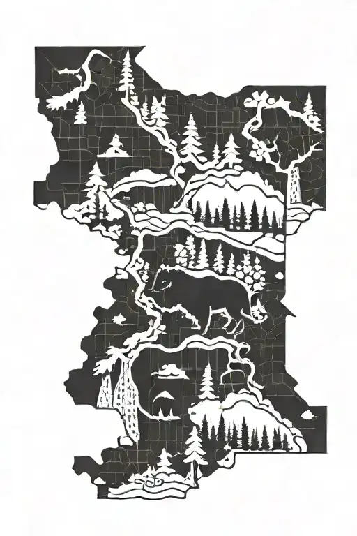 washington state outline filled tattoo design idea