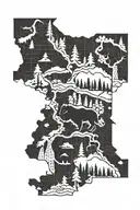 washington state outline filled tattoo design idea
