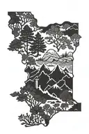 washington state outline filled tattoo design idea
