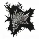 A tattoo inspired by Elden Ring, incorporating elements from the game's lore and imagery tattoo design idea