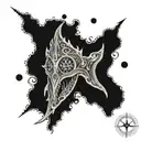 A tattoo inspired by Elden Ring, incorporating elements from the game's lore and imagery tattoo design idea