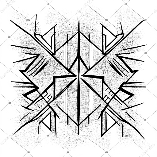 geometric patterns black and white tattoo