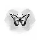 butterfly with thyroid cancer ribbon tattoo design idea