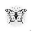 butterfly with thyroid cancer ribbon tattoo design idea