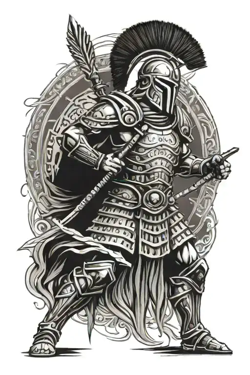 spartan warrior tattoo design idea