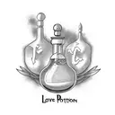 LOVE potion tattoo design idea