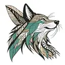 meeko from pocahontas with colors of the wind blowing tall grass tattoo design idea