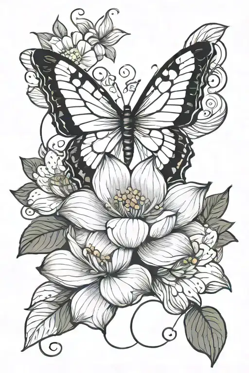 papillon voyage fleur de lotus flower growing tattoo design idea