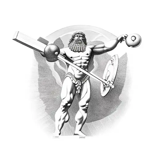 atlas the titan from greek mithology holds up the sky tattoo design idea