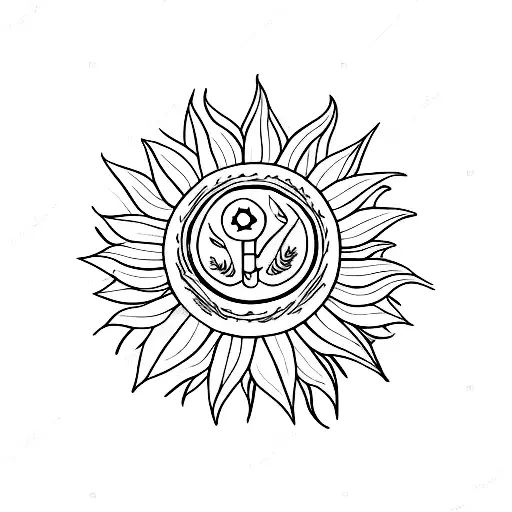 gavel and sunflower tattoo design idea