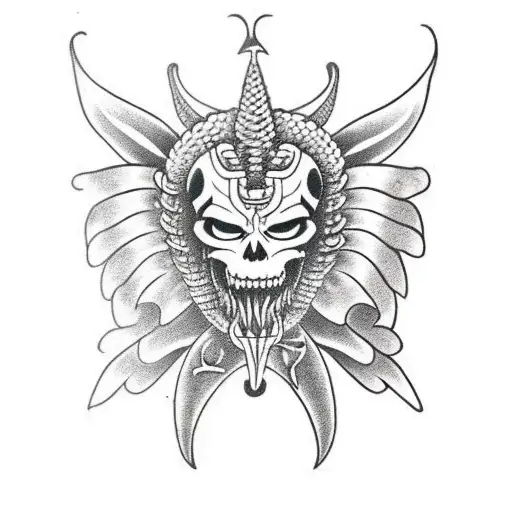 kukulkan full body arising in a side view with wind blowing tattoo design idea