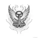harley davidson with wings tattoo design idea