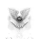 harley davidson with wings tattoo design idea