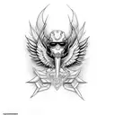 harley davidson with wings tattoo design idea