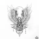 harley davidson with wings tattoo design idea