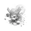 space and sound engineer tattoo design idea