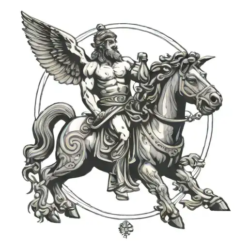 A Greek life inspired tattoo design incorporating MMA tattoo design idea